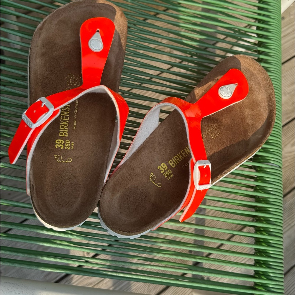 Birkenstock Orange Brown Sandals Flip Flops